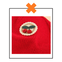 Kinder baret rood met kersjes